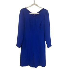 The Perfect Dress Women 6 Small V Neck Blue Long Sleeves Lined
